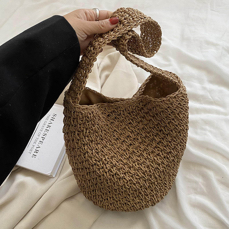 Women's Straw Weaving Hollow Seaside Beach Vacation Idle Style Bags