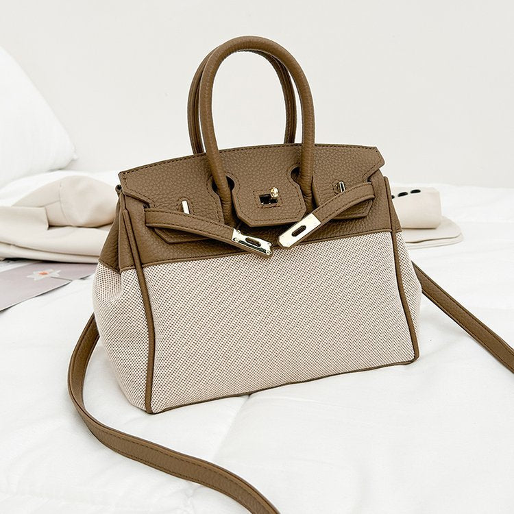 Women's Stylish Textured Kelly Popular Korean Portable Platinum Women's Shoulder Bag