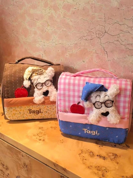 Glasses Puppy Good Night Cute Storage Portable Toiletry Large Capacity Cosmetic Bags