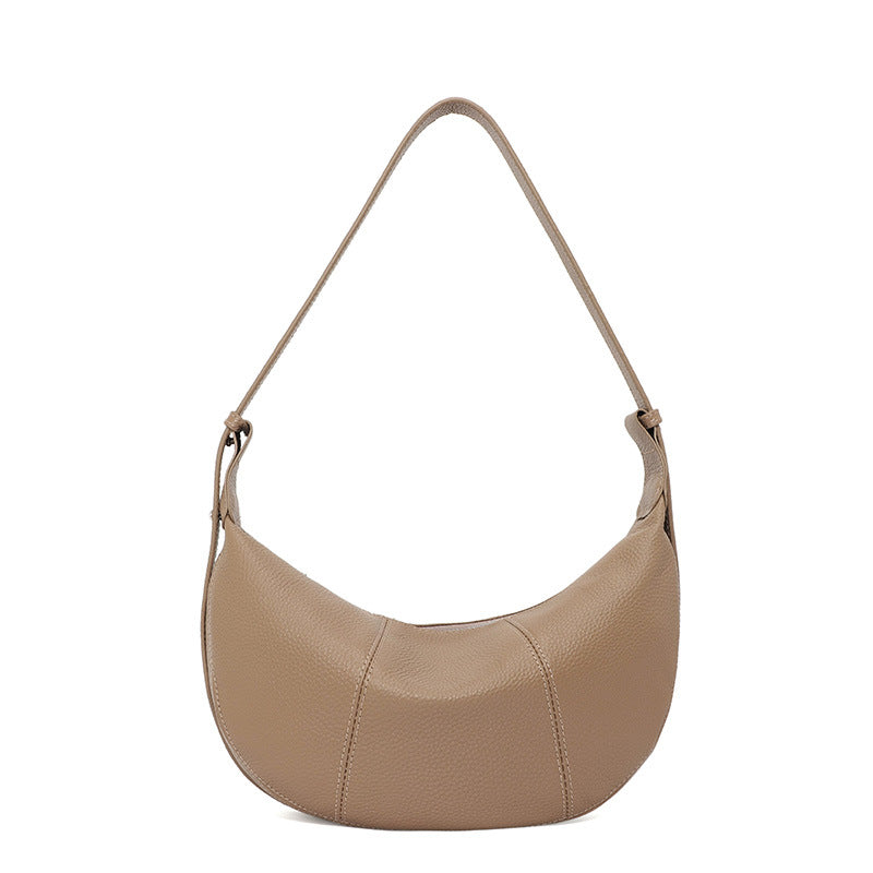 Women's Leather Croissant Selenodont Niche High Sense Underarm Bag