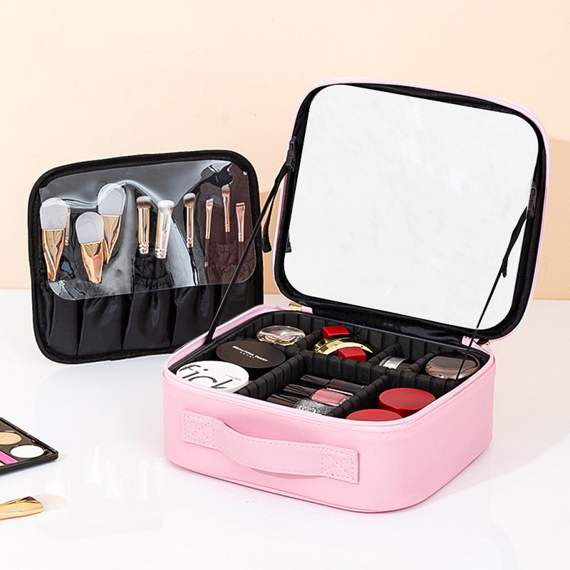 Box With Light Mirror Large Capacity High-grade Makeup Bag