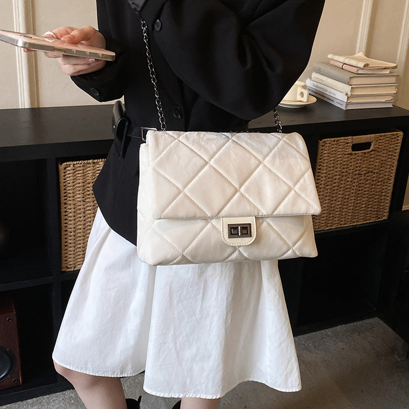 Women's Fashion Trend Diamond Pattern Chain High Texture Underarm Korean Style Women's Shoulder Bag