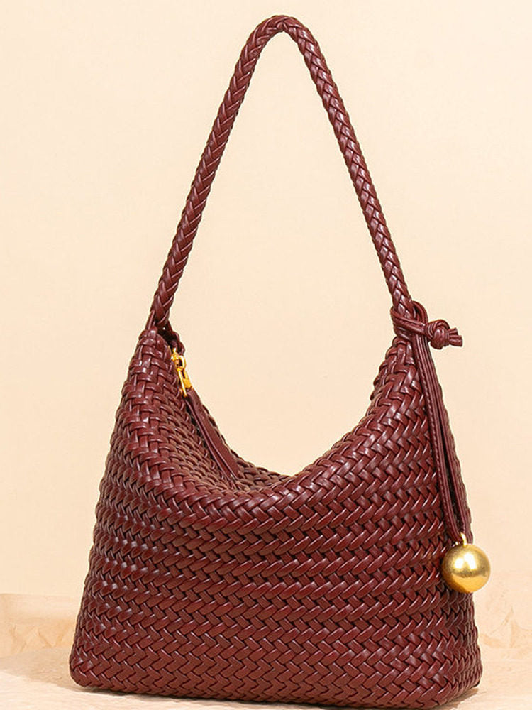 Women's Affordable Luxury Fashion Woven For Solid Tote Bags