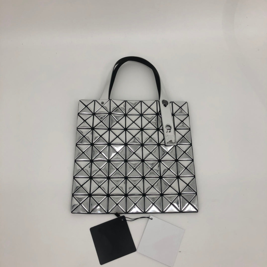 Women's Rhombus Seven Cells Matte Metal Color Tote Bag