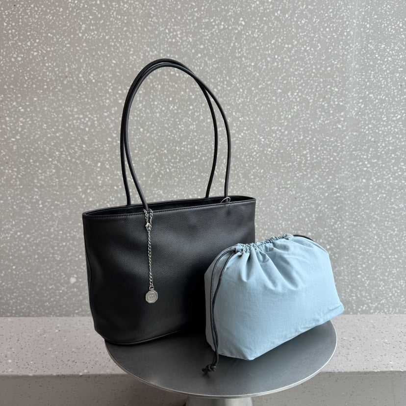 Cowhide Solid Color Simple Lazy Daily Women's Shoulder Bag
