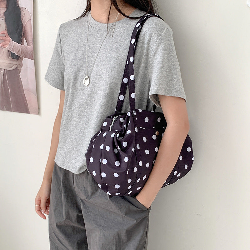 Women's High-grade Polka Dot Top Handled Fashion Large Capacity Women's Shoulder Bag