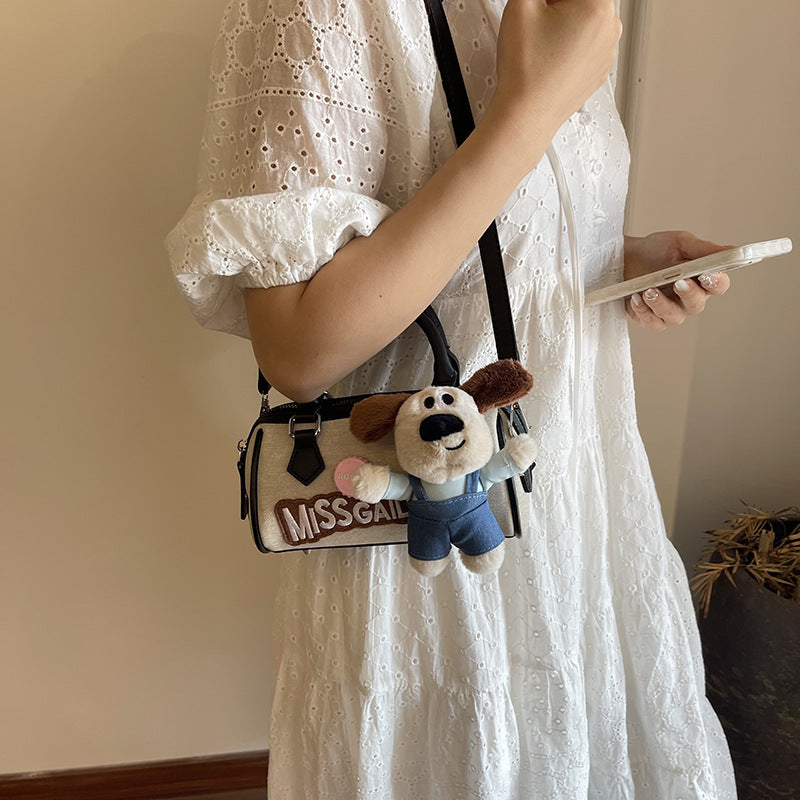 Women's Cartoon Doll Decorative Jeans Contrast Color Bags
