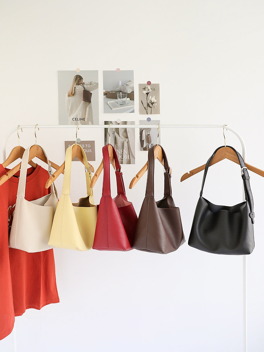 Women's Leather Underarm Niche Commuter Lychee Pattern Bags