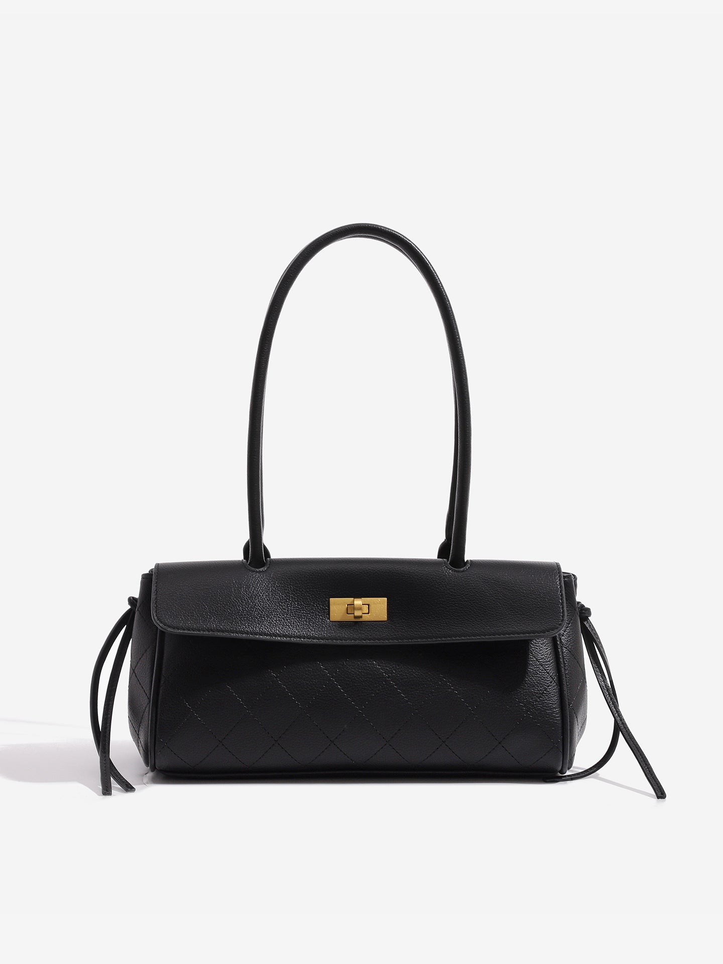 Women's High-grade Rhombus Baguette Retro Large Capacity Commuter Underarm Bag