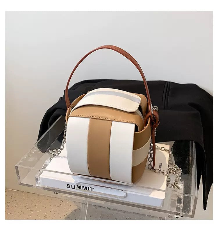 Women's Female Contrast Color Personality Commuter Simple Woven Women's Messenger Bag
