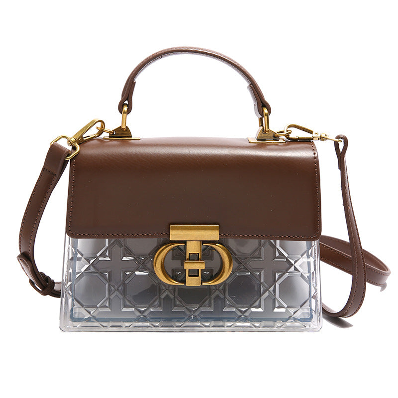 Women's Transparent Diamond Plaid Fashion Retro Shoulder Bags