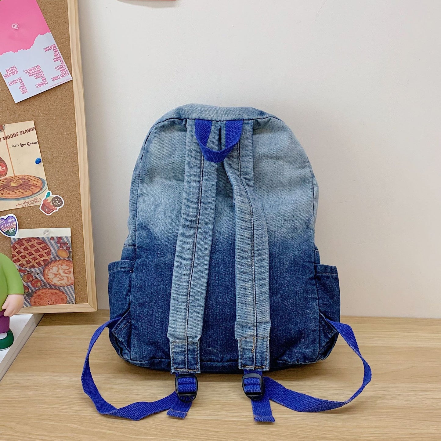 Women's Retro Denim Sweet Spicy Rock Style Printed Niche Bone Leisure Backpack