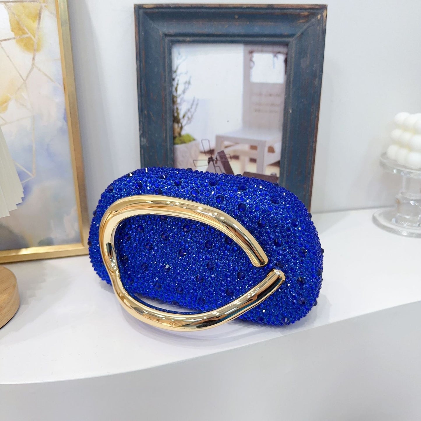 Trendy Classic Round Box Clutch Dinner Acrylic Vintage Handle