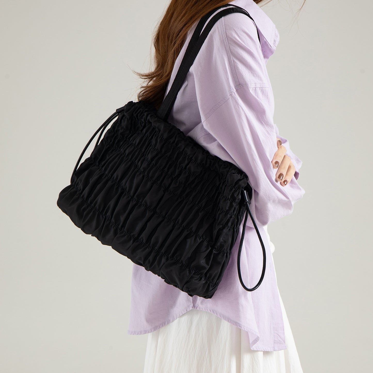 Pleated Leopard Print Lightweight Versatile Fashion Commuter Niche High Women's Shoulder Bag