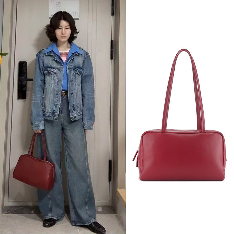 Women's Wedding Genuine Leather Commuter Light Luxury Women's Shoulder Bag