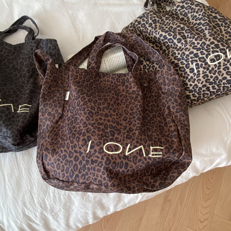 Women's Procurement Service Of Korean Fashionable Commuter Leopard Print Versatile Large Women's Shoulder Bag