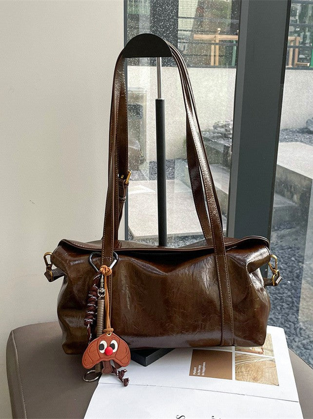 Women's Trendy Underarm Texture Idle Style Genuine Leather Women's Shoulder Bag