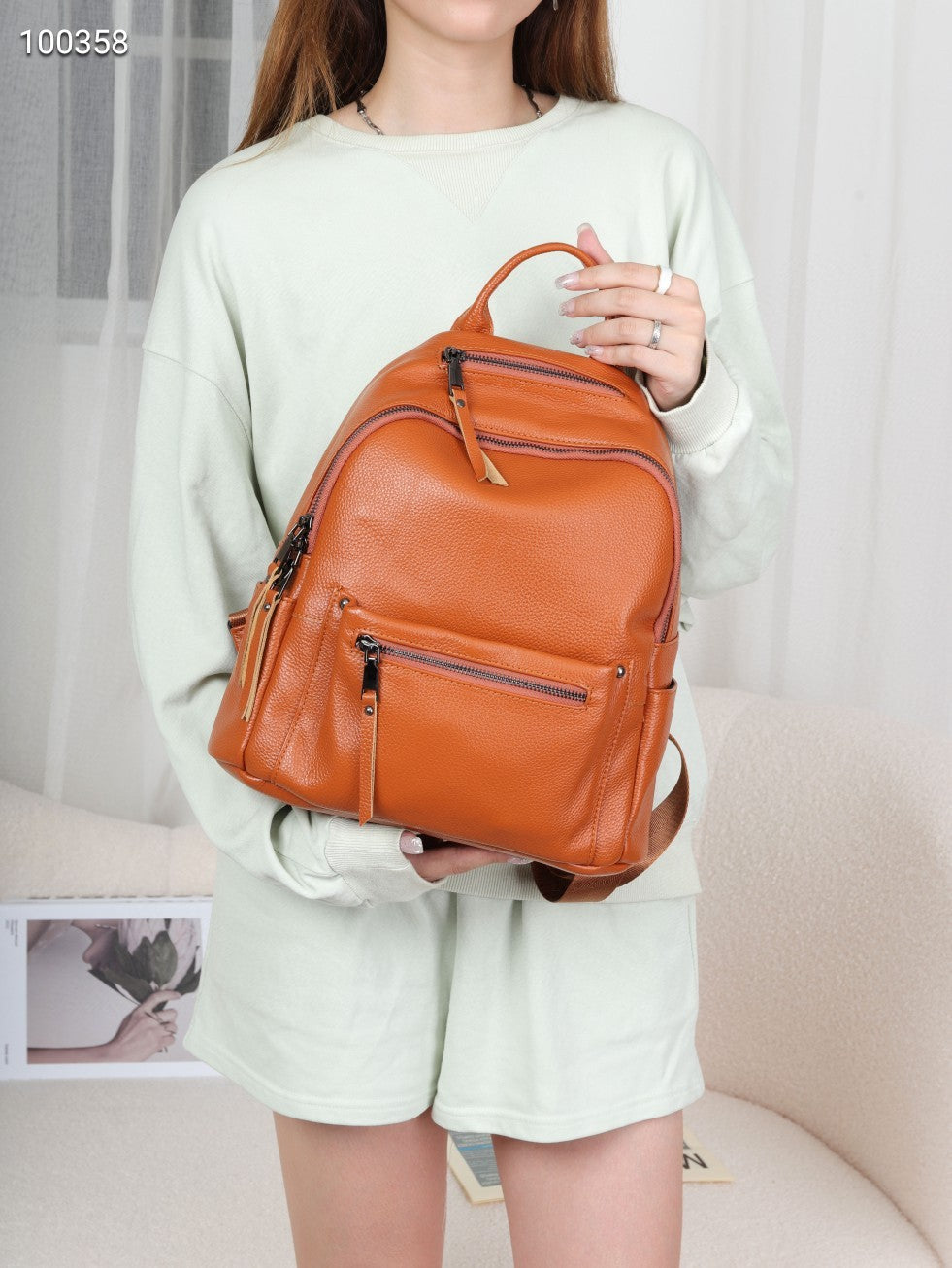 Cool Women's Genuine Leather Large Capacity Women's Backpack