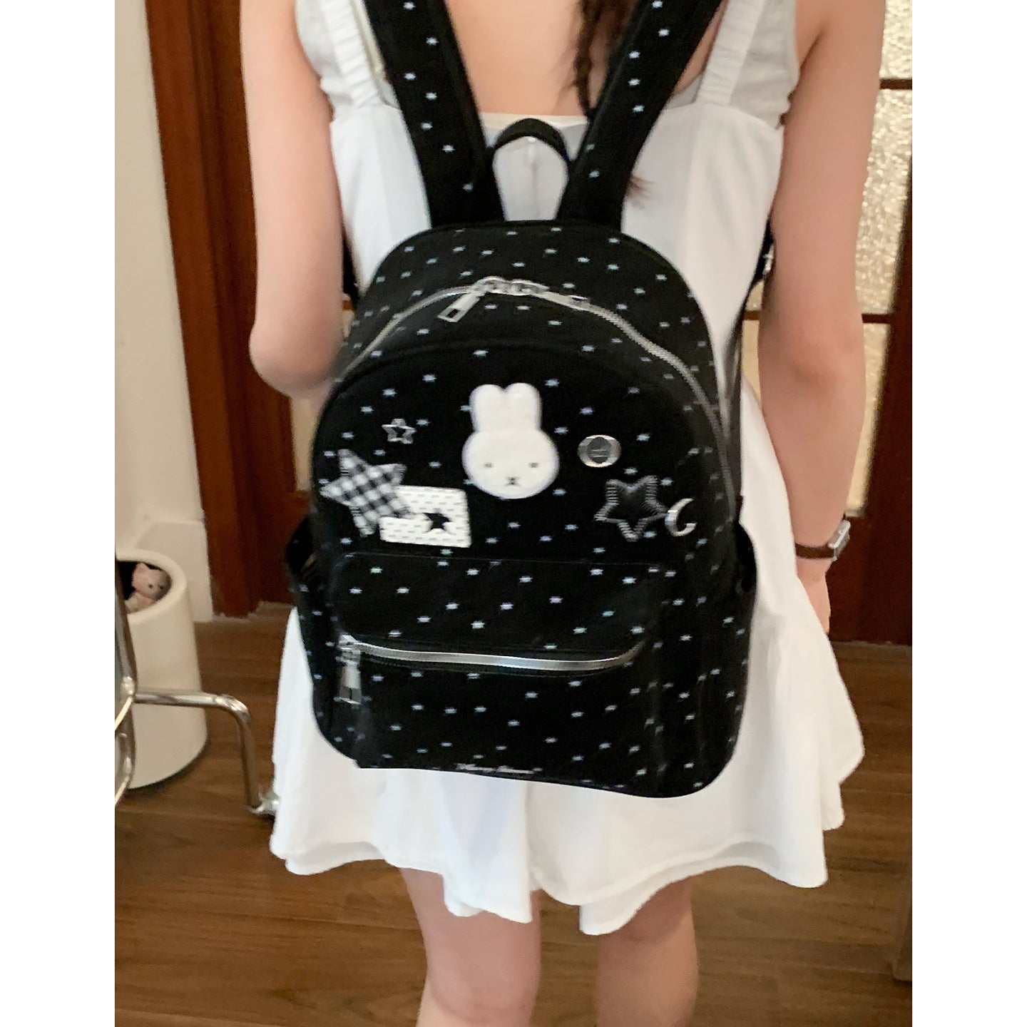 Style Cute Polka Dot Rabbit Large Capacity Women's Backpack