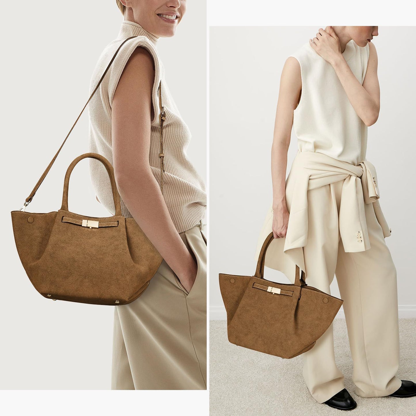 Women's Frosted Cowhide Medium High-grade Large Capacity Tote Bag