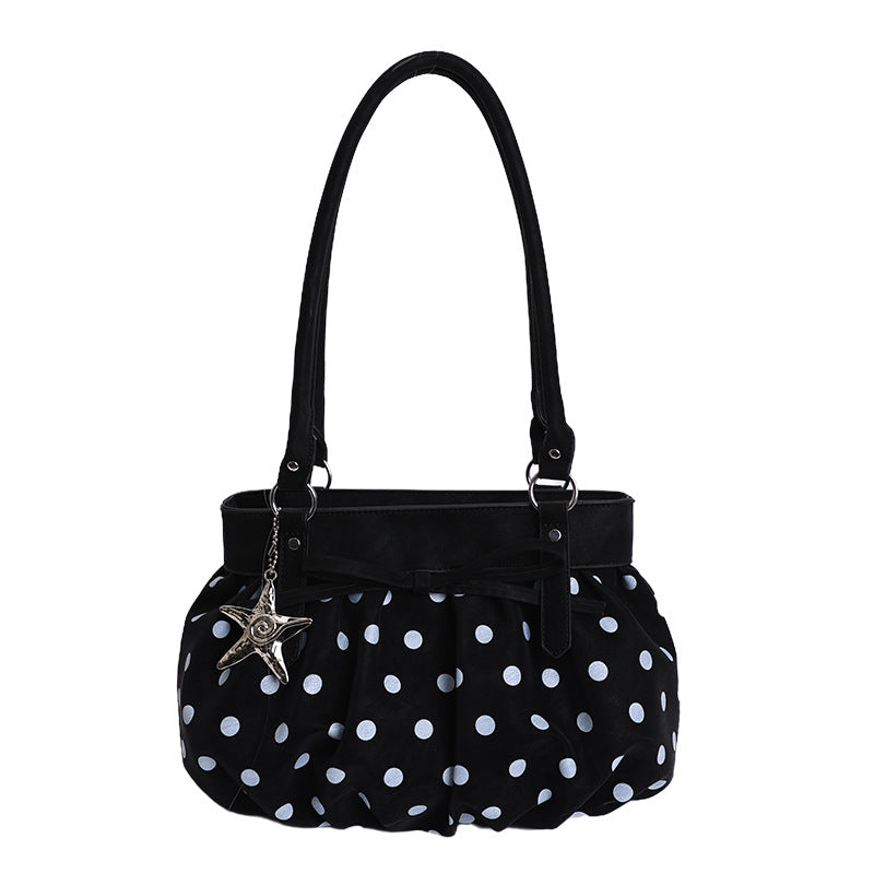 Women's Capacity Commuter Spring High-grade Fashion Polka Underarm Bag