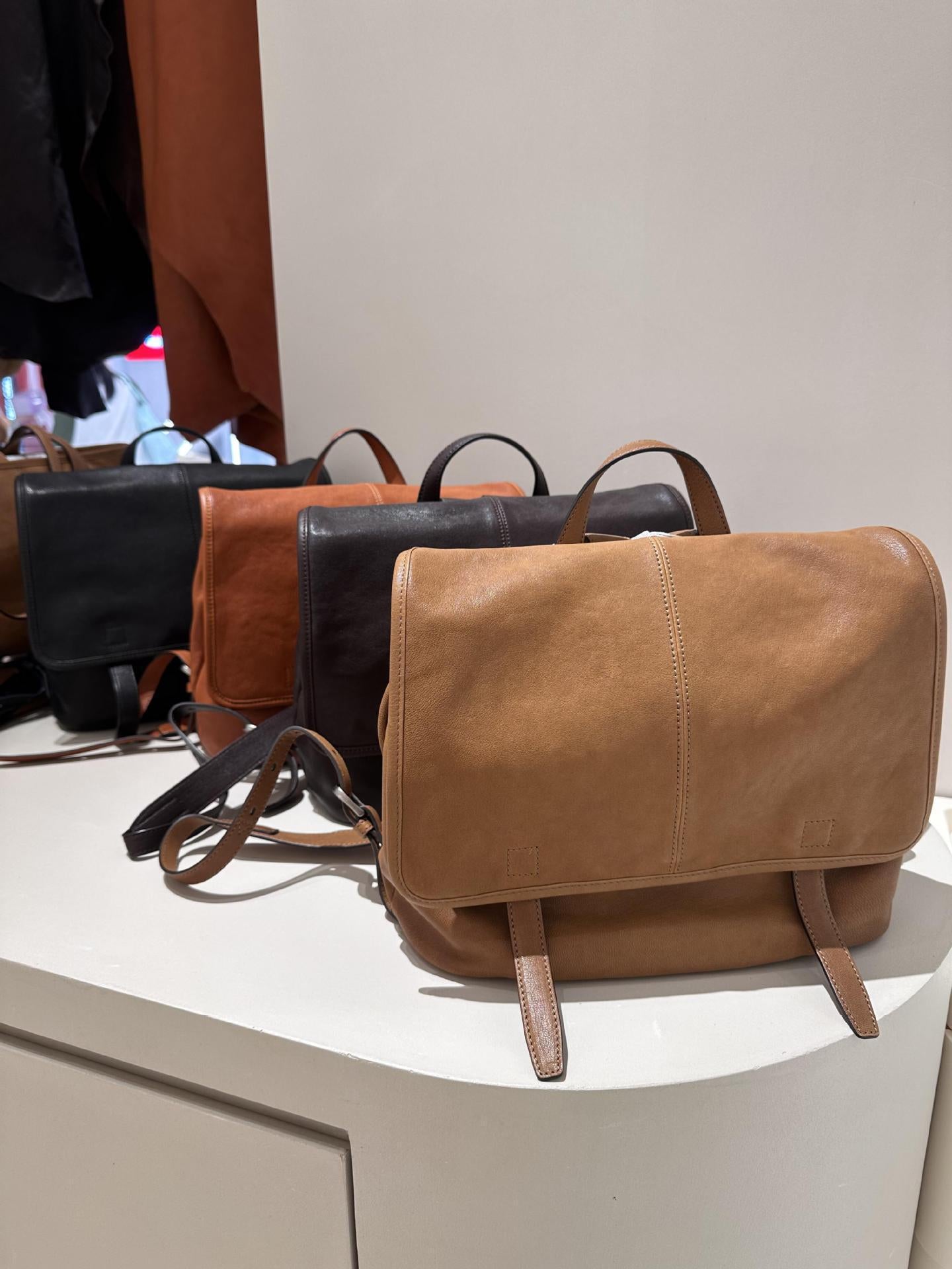 Song Vegetable Tanned Sheepskin Genuine Leather Niche Backpacks