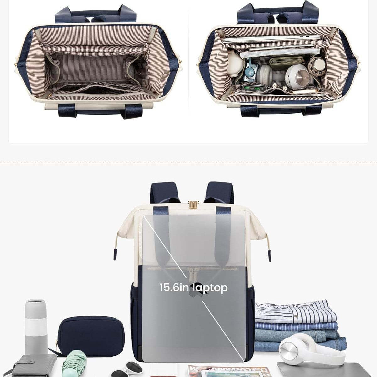 Simple Large Capacity Contrast Color Commuter Leisure Backpack