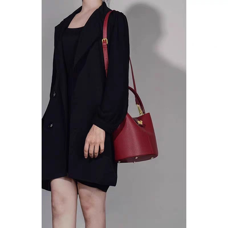 Women's Vegetable Basket High-grade Red Bridal Wedding Bucket Bag