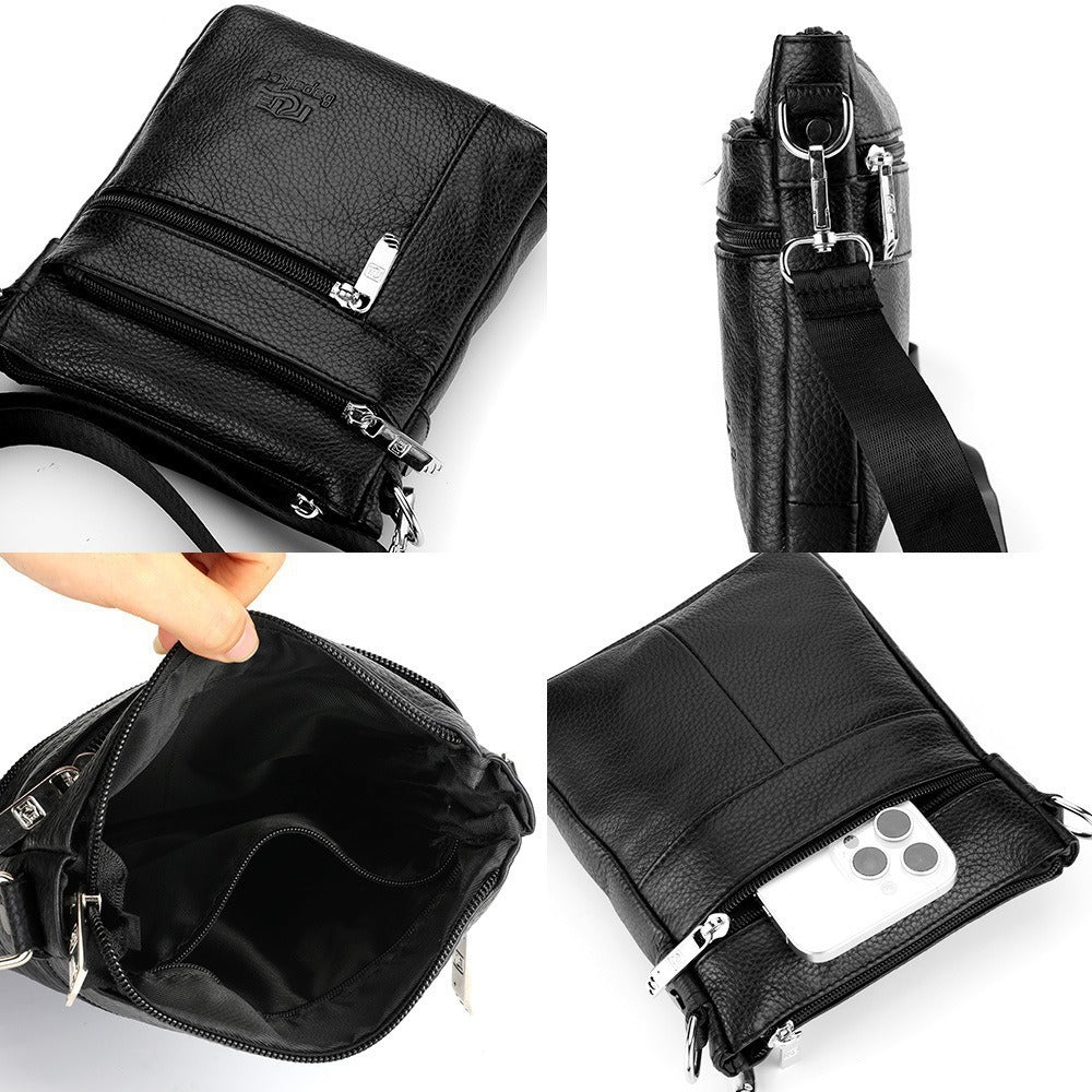 Men's Cowhide Leather High-grade Vertical Trendy Genuine Shoulder Bags
