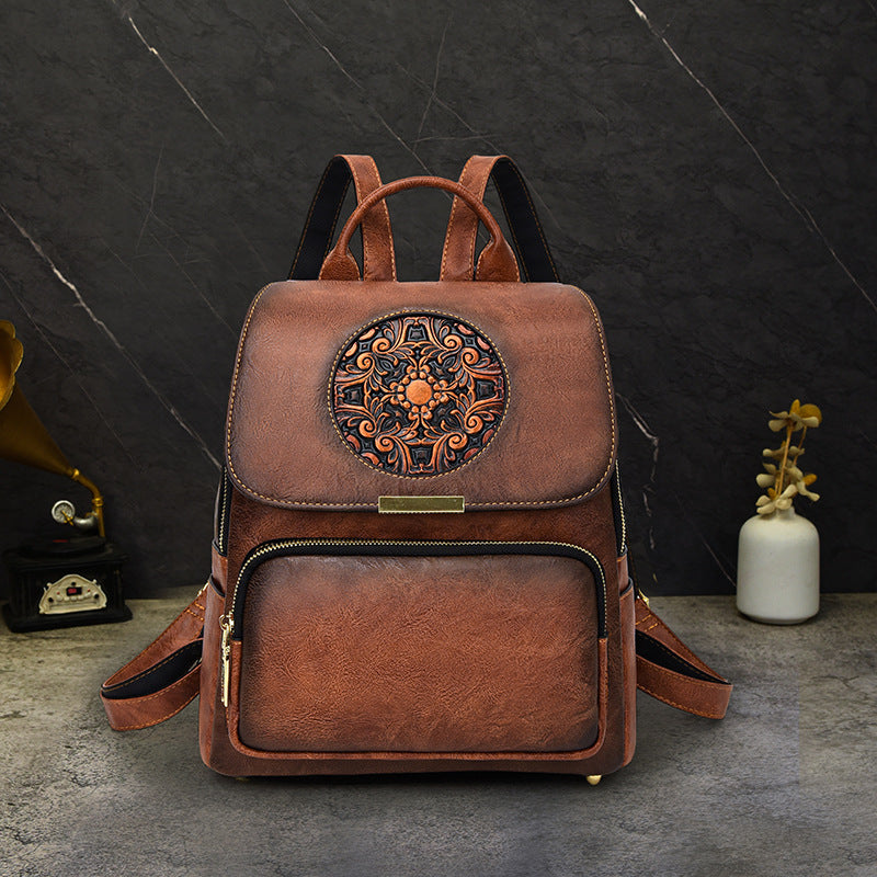 Women's Brushed Niche High-grade Light Luxury National Style Commuter Large Capacity Bags