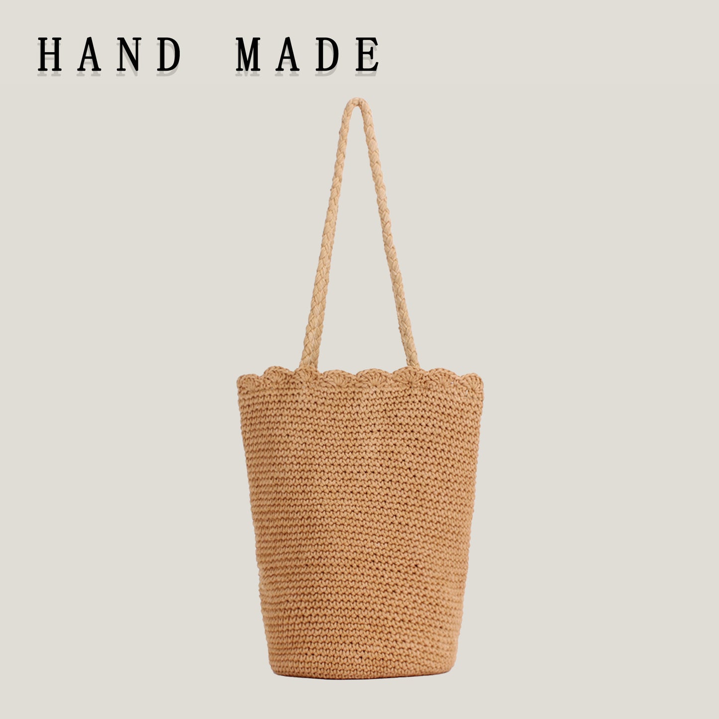Mori Style Hand-woven Hand Crocheting Cotton Women's Shoulder Bag