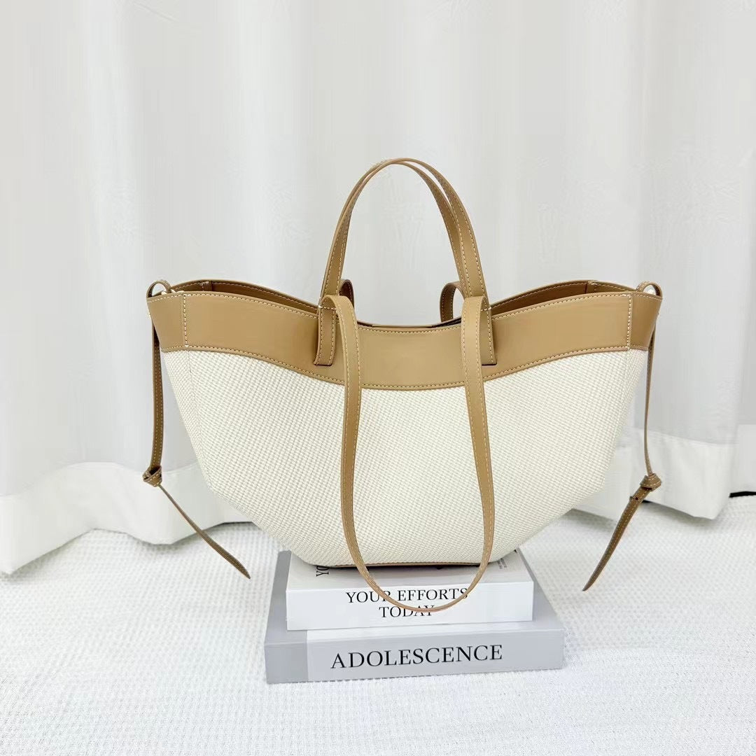 Beautiful Canvas Cowhide Large Capacity Fashion Women's Handbag