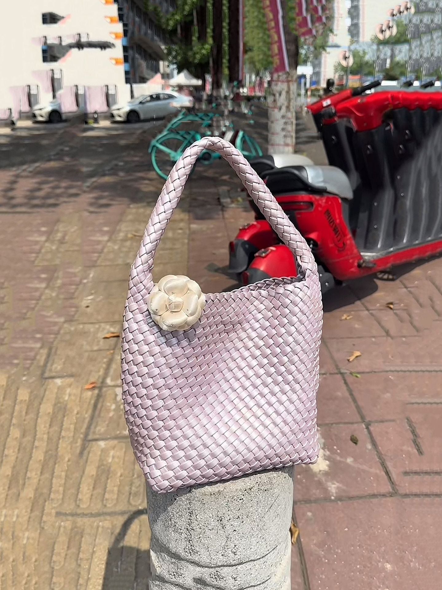 Women's Woven Large Capacity Totes Fashion Commuter Tote Bag