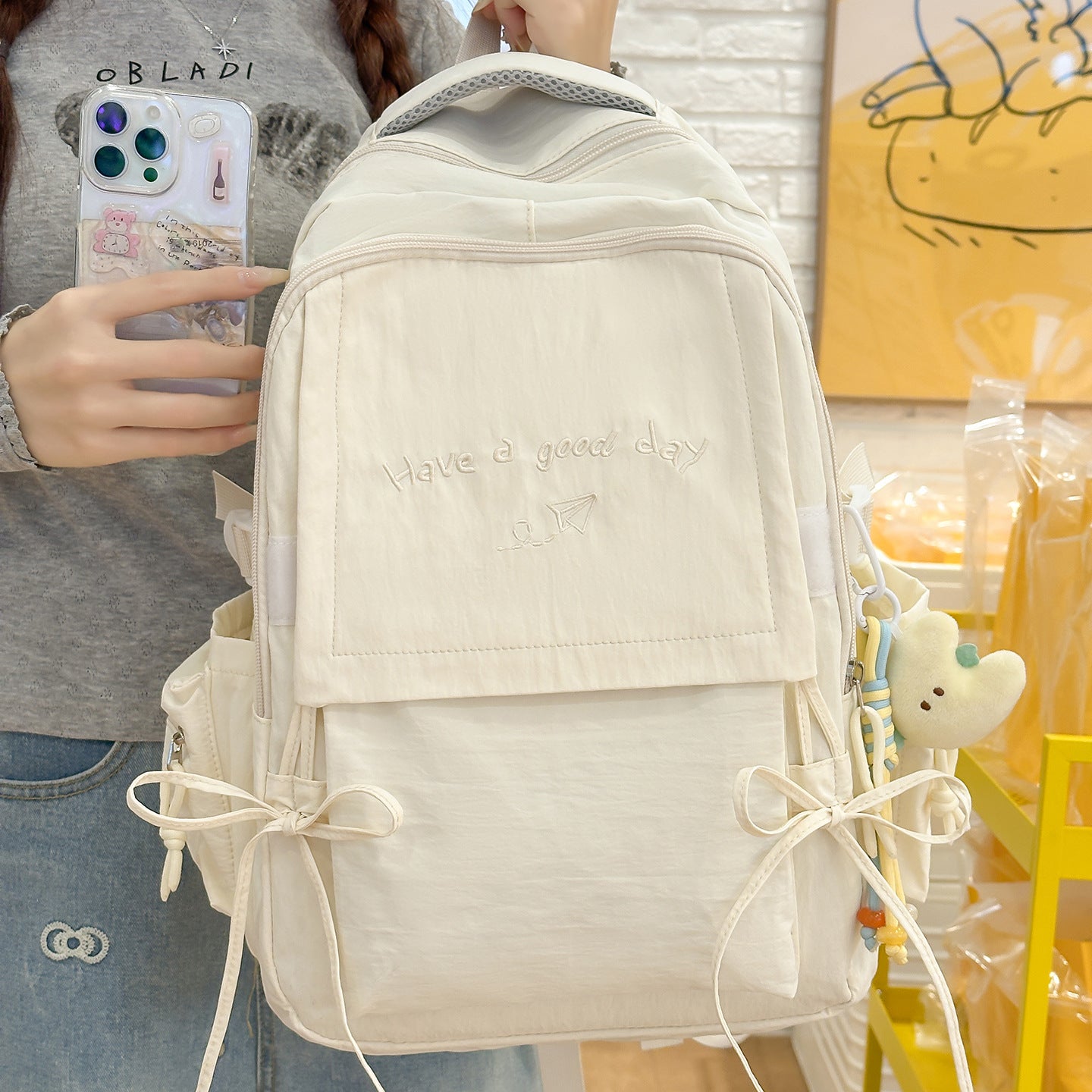 Winter Good-looking Solid Color Lightweight Schoolgirl Backpacks