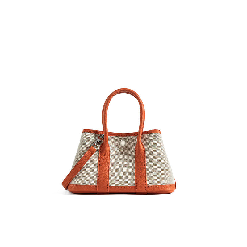 Women's High Sense Leather Genuine Large Capacity Canvas Women's Handbag
