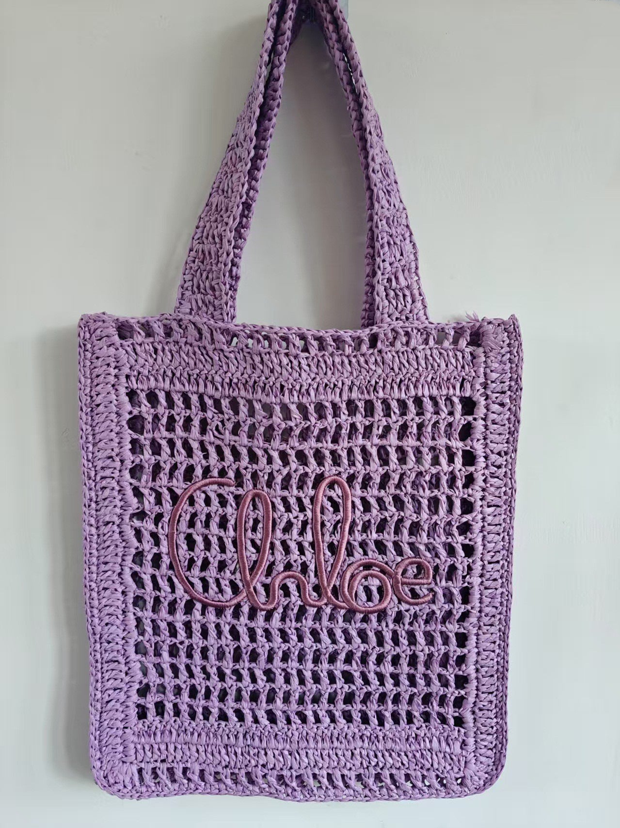 Straw Hollow Woven Large Capacity Three-dimensional Letters Women's Shoulder Bag