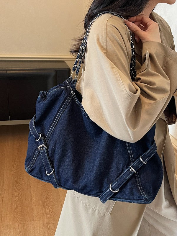 Women's Large Capacity Denim Fashion Commuter Niche Women's Shoulder Bag