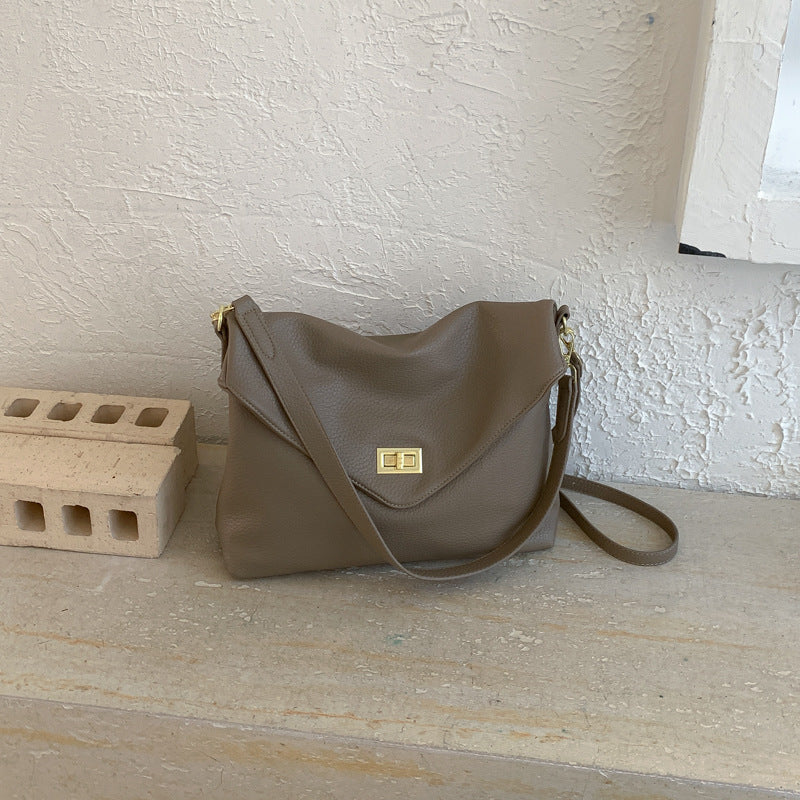 Women's Spring Korean Style Lazy Retro Soft Leather Underarm Bag