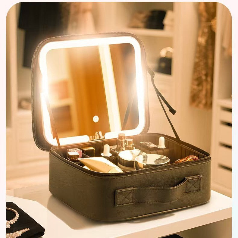 Storage Portable Large Capacity Mirror Professional Makeup Bag
