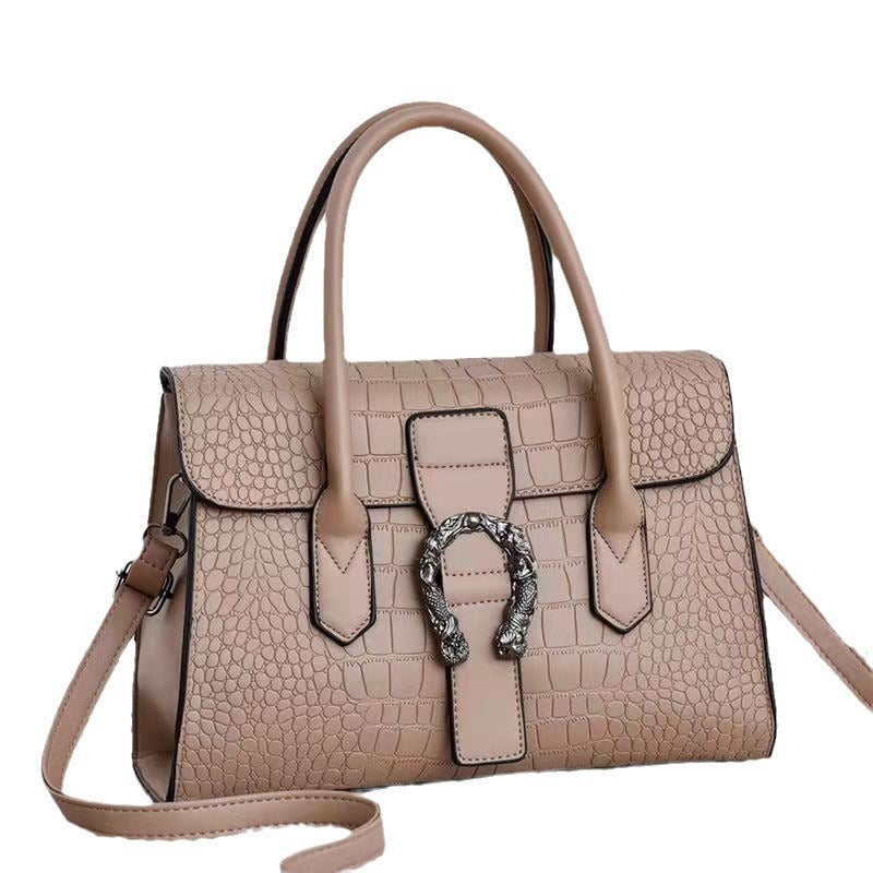 Stone Pattern Design Versatile Elegant Large Women's Shoulder Bag