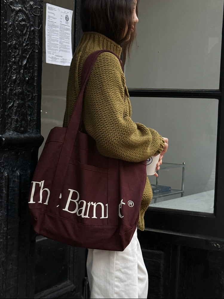 Milk Home Autumn Retro Korean Style Large Capacity Tote Bag