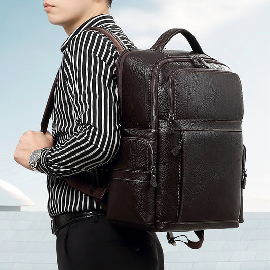 Men's First Layer Cowhide Large Capacity Trend Men's Bags