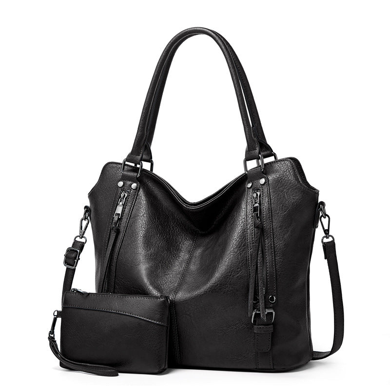 Retro Hand-held Mother Fashion Large Capacity Soft Leather Women's Shoulder Bag