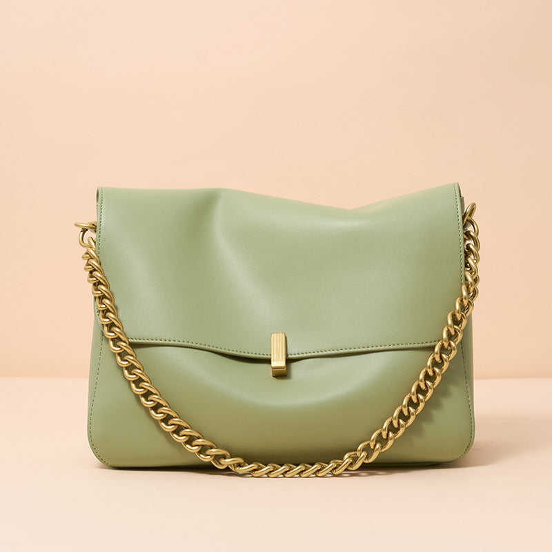 Cowhide Large Female Niche High-grade Chain Capacity Women's Shoulder Bag