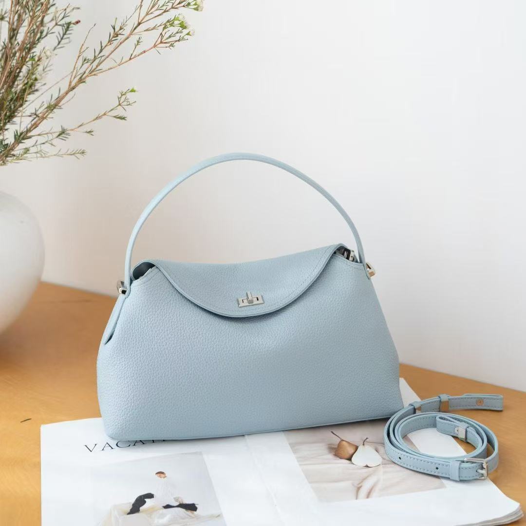 Women's Black Large Capacity High-grade First Layer Handbags