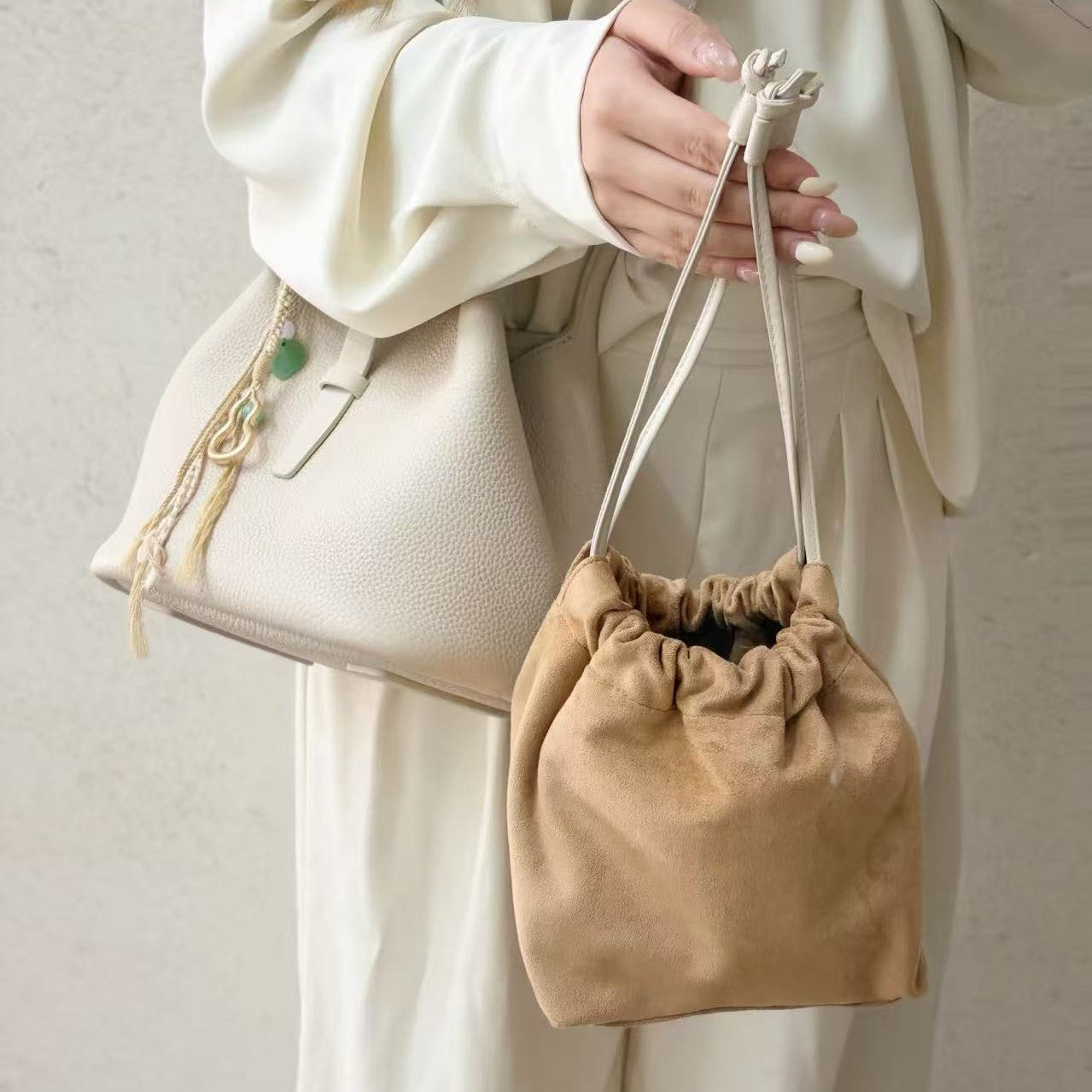 Women's Simple High-grade Echo Vegetable Basket With Women's Messenger Bag