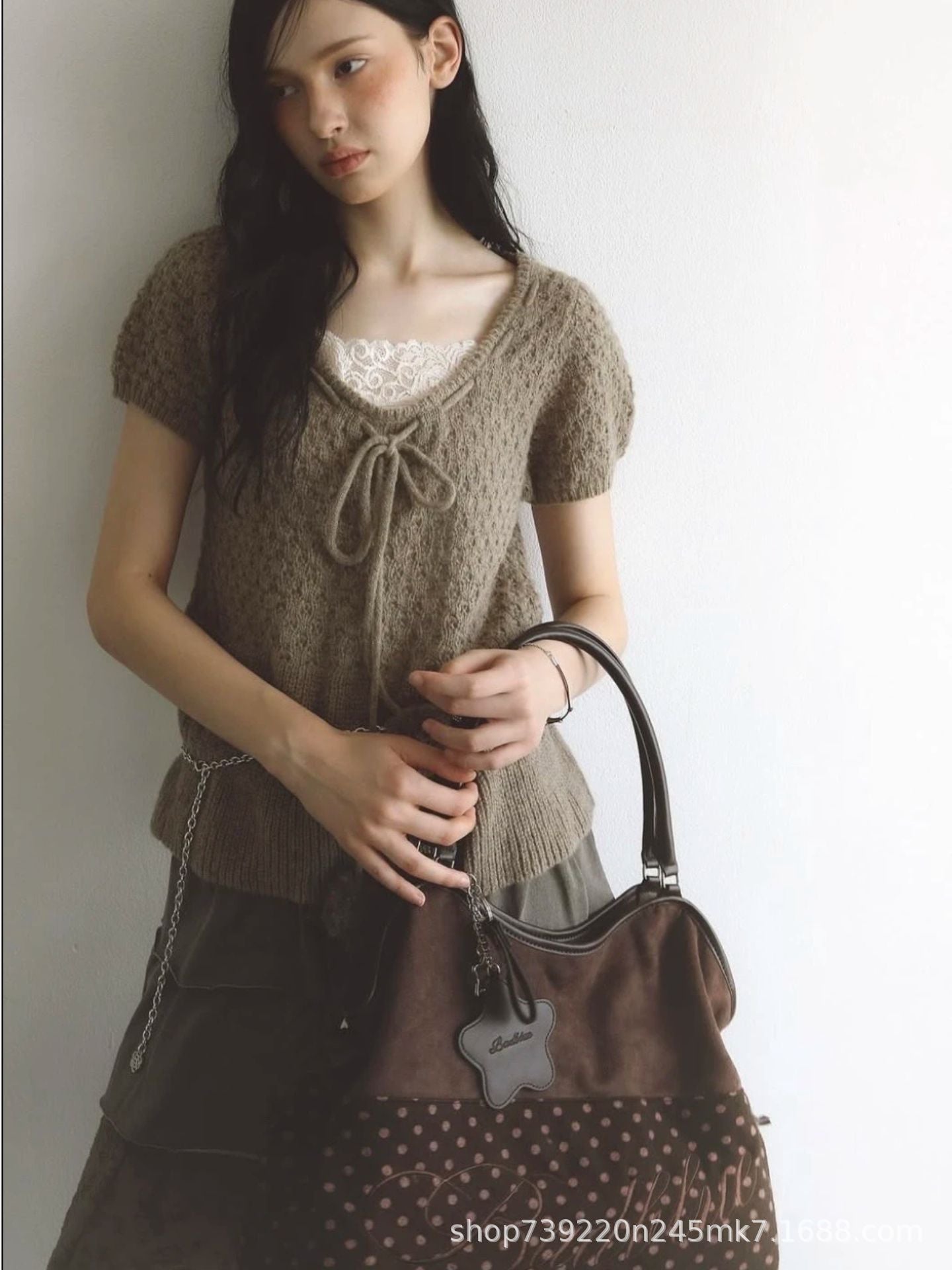 Niche Embroidery Leopard Print Mirror Pendant Women's Shoulder Bag