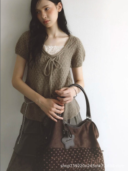 Niche Embroidery Leopard Print Mirror Pendant Women's Shoulder Bag