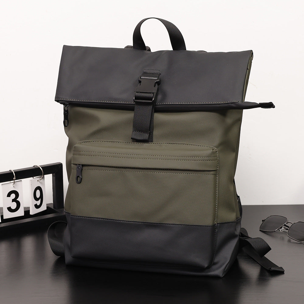 Men's Stitching Fashion Large Capacity Computer Waterproof Leisure Backpack