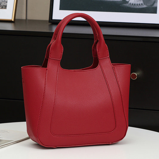 Women's Western Style Hand Holding Fashion Simple Bucket Bag